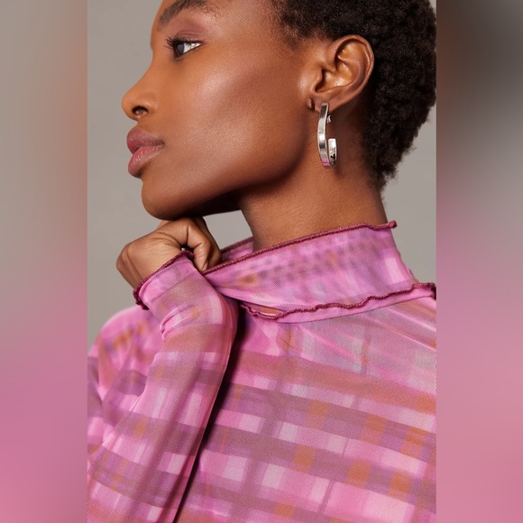 Anthropologie Pilcro Plaid Turtleneck Top - Picture 3 of 15